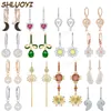 Mode smycken SWA1 1 Utsökt Clover Star Moon och Feather Lady Charming Earrings 2106118313065