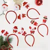 Juldekorationer 10st Headband Plush Hårband Santa och Snowman Design Hoops Förtjusande Elk Headdress Party Favoriter Tillbehör Decor