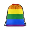 Custom Pride Gay LGBT 35x45cm Zaino con coulisse Bandiere Black Lives Matter Sport Calcio Calcio Poliestere 100D di alta qualità con occhielli o corde in ottone