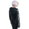 Sweats à capuche pour femmes Sweatshirts Manteau Femmes 2021 Automne Hiver Manches longues Graphique Squelette Crâne Imprimer Harajuku Veste polaire à capuche Zipper