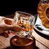 Rotating Glass Cup Mug Crystal Decompression Wine Japanese Hammered Beer Whiskey Coffee Transparent Home Drinkware Gifts Glasses WLL1012