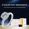 Sterling Silver Luxury Bridal 1ct D Color Moissanite Necklace Earring Ring Wedding Jewelry Set Women Men Gift