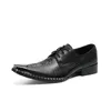Padrão de crocodilo Genuine Couro Dress Shoes Moda Britânica Negócios Ternos Homens Silver Dica Toe Tênis