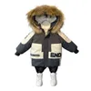 Winter Jongens Jas Babybont Kraag Hooded Katoen Plus Fluwelen Thicken Warm Jacket voor kinderen 2-8 jaar 211203