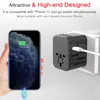 4 poort USB-opladers met Universal Travel Plugs Adapter PD Worldwide Charger for UK EU AU Wall Electric Plug Sockets