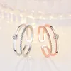 18k rose goud dubbele laag vrouwen ringband vinger open verstelbare diamant ringen verloving wo mode sieraden cadeau wil en sandy