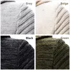 Suéteres masculinos roupas de roupas casuais casuais bege listrado emendado cardigan homem com zípeira full warm wharn hap com capuz sweater masculino olga22