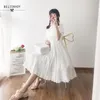 Japanisches Sommer-Frauen-Lolita-Stil-Kleid mit Peter-Pan-Kragen, weiß, lila, Fee, Prinzessin, elegant, Kawaii-Rüschen, süß, ES 210520
