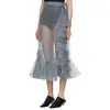 gray organza skirt
