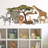 Stickers muraux forêt dessin animé Animal sauvage combinaison éléphant Lion girafe maison bricolage embellissement autocollant décoratif