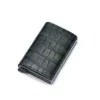 Single Box ID Bank Holder Leather Mini Wallets for Men Women Vintage Crocodile Pattern