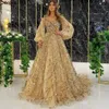 2022 Luxury Sequined Ball Gown Prom Dresses Sweetheart Lace Applique Beaded long Evening Dress Floor Length Arabic Quinceanera Dre1460881