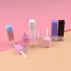 5ml bouteilles de couleur dégradée Lipgloss en plastique vide clair brillant à lèvres Tube Eyeliner cils conteneur coloré bricolage lèvres cosmétiques conteneurs support Logo personnalisé