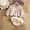 2Pcs Clothing Sets Vintage Baby Girl Clothes Set Summer Cotton Girls Floral224D