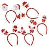 Christmas Decorations 10pcs Headband Plush Hair Bands Santa And Snowman Design Hoops Adorable Elk Headdress Party Favors Supplies Decor