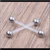& Bell Drop Delivery 2021 Navel Belly Ring Piercing Stud With Flexible Bar For Body Jewelry Button Rings Anqrz