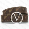 Designer Ceinture Or Argent Boucle Fleurs Plaid Style pour Homme Femme Marron Ceinture Ceintures Véritable Vachette Largeur 3.4cm Top Qualité