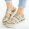 Vrouwen Sandalen Platform Wedge Zomer Hoge Hakken Casual Mode Vrouwelijke Gesp Plus Size Schoenen