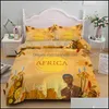 Conjuntos de cama Suprimentos Home Têxteis Jardim Tradicional Elementos Africanos Set Twin Queen King Size Grande Bedclothes com Pillowcase Hippie Bed Er