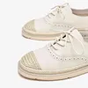 Women's Alpargata Casual Shoes Round Head Woven Cowhide Flat with Shoelaces Fisherman Style 23426 2 9