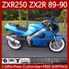 Полный комплект кузова для Kawasaki Ninja ZX 2R 2 R R250 ZXR 250 ZX2R ZXR250 1989 1990 Body 84NO.95 ZX-2R ZXR-250 89-98 ZX-R250 ZX2 R 89 90 Ограждение мотоциклов Gloss Bloss Blose