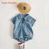 Niedźwiedź Leader Toddler Dżnowie Dżdżownicy Dorywczo Pajacyków Lato Moda Niemowlę Dziewczyny Chłopcy Cute Body Urodzone Urocze ubrania 0-3y 210708