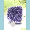 Lösa ädelstenar Smycken Naturlig Ametyst Geode Quartz Cluster Crystal Specimen Healing Drop Leverans 2021 O9BCI