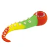 4,5 '' Pipe à main de poulpe pipes à fumer plate-forme pétrolière bangs en silicone fumée bong Squid dab rigs brûleur de cire de pipe à tabac portable avec bol en verre