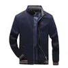 Осенние мужские куртки 100% хлопок повседневная твердая мода тонкий бомбардировщик гольф пальто бейсбол высокое качество M-5XL куртка мужчины 210927