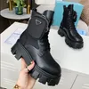 Männer Frauen Designer Stiefel Hochwertiges Kalbsleder Martin Schuh Abnehmbare Nylontasche Kampfschuhe Damen Outdoor Dicker Boden Nackter Stiefel 35-45