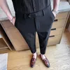 Haft męska Biznes Dress Spodnie Greay Black Formalne Biuro Społeczne Garnitury Spodnie Casual Slim Spodnie Pantalon Homme Classique 210527