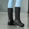 Snow Boots Женская Обувь Южная Корея Стиль Платформа Клин Средний Тельфом Женский Плюшевый Аумтем Зима