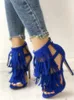 Fashion Big Size 43 Dunne Hakken Sandalen Stiletto Zomer Fringe Kwasten Sexy Party Gladiator damesschoenen Vrouw