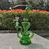 2021 Haisah Bong Szkło Dąb Rig Multi Color Green Lyloer Black Water Bongs Dym Pipes 9 cal Wysokość 14,4mm Złącze żeńskie Z Quartz Banger