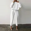 Frauen Zwei Stück Hosen 2022 Frühling Solide Homewear Sets Frauen Langarm Tops Pullover Und Pyjamas Anzug Dame O Neck weiche 2 Stück Set