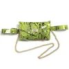 Kvinnor Snake Print Belt Bag Neon Green Yellow Pink Ne Midja påsar Kvinnlig mobiltelefon Fanny Pack Chain Bum Pouch7997465