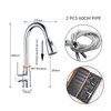 Kitchen Faucet Brushed Gold And Multicolor Pull Out Water Mixer Tap Single Handle Rotation Shower Faucets