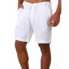 Hommes été Shorts coton plage hommes mode respirant mince léger cordon court pantalon couleur unie Cool 210713