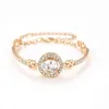 Fashion rose Gold Sier Color Luxury Big Zircon Bangle Bracelet High Quality Rhintone Charm Bracelet for Women Girls Gift