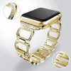 Luxe diamanten horlogeband voor Apple Watchband 8 Ultra 49 mm 41 mm 45 mm 42 mm 44 mm 38 mm 40 mm metalen roestvrijstalen vervanging Dames polsband Iwatch 7 6 SE 5 4 3 Loop Link