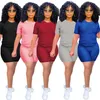 Damen-Trainingsanzüge, Sommer-Jogger-Anzüge, Yoga-Outfits, zweiteiliges Set, Stickerei-Pullover, T-Shirts + kurze Hosen, Übergröße 2XL, lässige schwarze Sportbekleidung-Jogger 4732