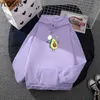 Vrouwen Cute Cartoon Avocado Sweatshirt Hoodies Kawaii Print Top Mode Meisje Print Hoodie Persoonlijkheid Hip Hop Apparel Sweatshirt X0721