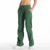 1004 Pantalons de danse de yoga High Taist Gym Sport Détend Lady Loose Pantalon Femmes Sports Collons de gym