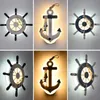 Mediterranean anchor wall lamp creative bedroom lamps personality living room study background wall LED marine rudder