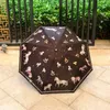 Damer Sun Paraply Beach Parasols UV Små Pocket Paraplyer Fem Fem Folding Clear Rain Women Present Idéer UPF50 +