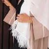 Ethnic Clothing 10PCS Elegant Handmade Feather Hijab Scarf Solid Color Muslim Chiffon Shawls Wrap Malaysian Headscarf Foulard Femme