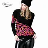 高級ブランドデザイナー滑走路セーター秋冬ファッション3D花刺繍シルクプルオーバーとセータートップスC-015 210522