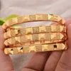 Ethiopian Gold Color Personality Square Bracelet for Men Women Dubai Bride Wedding Bracelet African Arab Jewelry Middle East Q0720