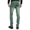Brother Wang Märke Mäns Elastiska Jeans Fashion Slim Skinny Casual Pants Byxor Jean Male Green Black Blue 211111