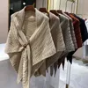 Écharpes châle en tricot d'automne femme ceinture décontractée boucle triangulaire écharpe mode solide multiple wear méthode femelle knit4951987